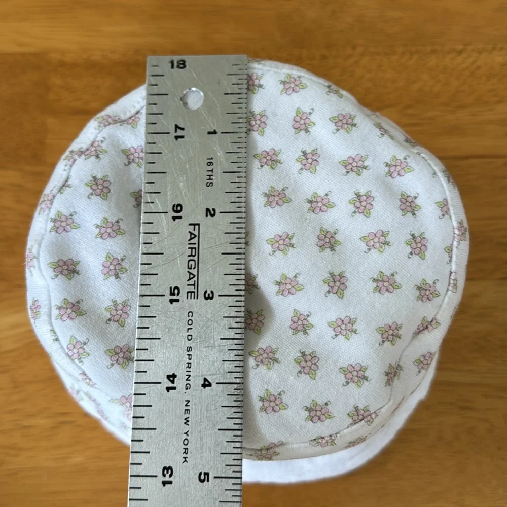 Vintage White Floral Infant Sun Hat Girl Size Medium